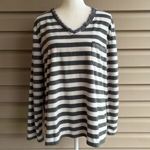 •Anne Klein 2• Vintage Soft Striped Pullover Top - Size XL